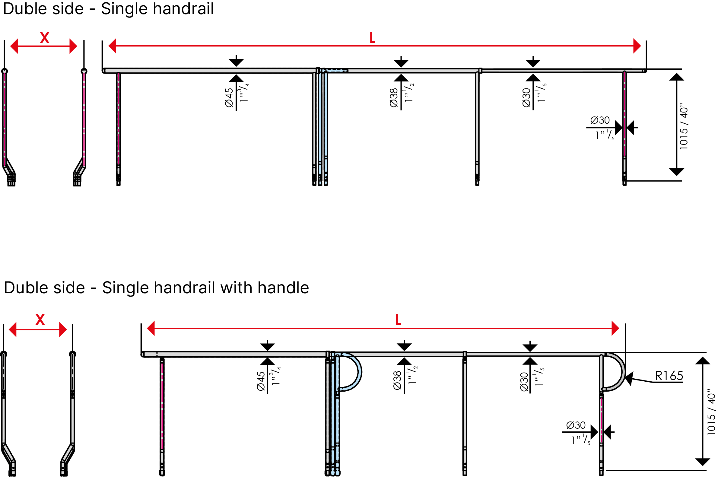 TELESCOPIC STANCHIONS (optional)